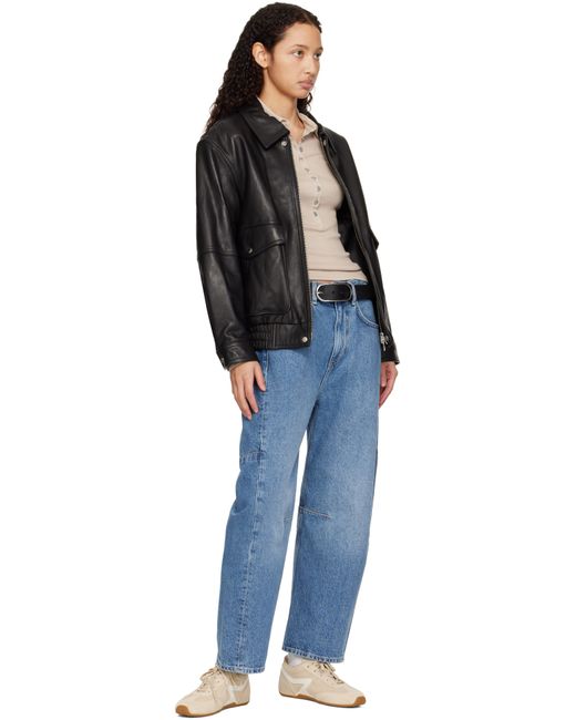 Rag & Bone Black Rounded Rebound Leather Belt