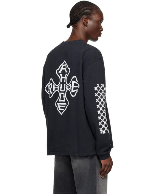 【関税込み】Rhude ブラック Cross 長袖Tシャツ Rhude Cross Long Sleeve T-Shirt in Black for Men | Lyst