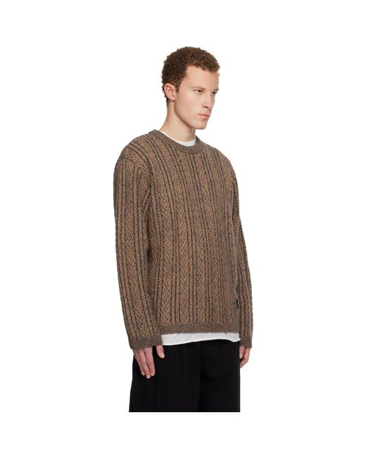 Wooyoungmi Brown Wool Blend Herringbone Sweater for men