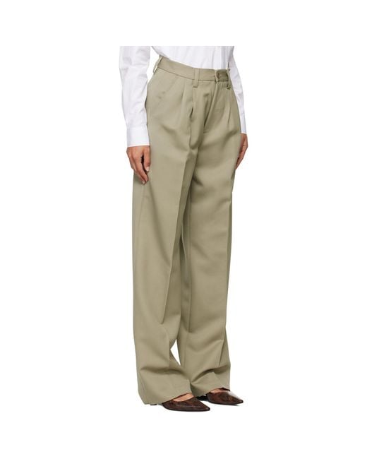 Anine Bing Natural Khaki Carrie Trousers