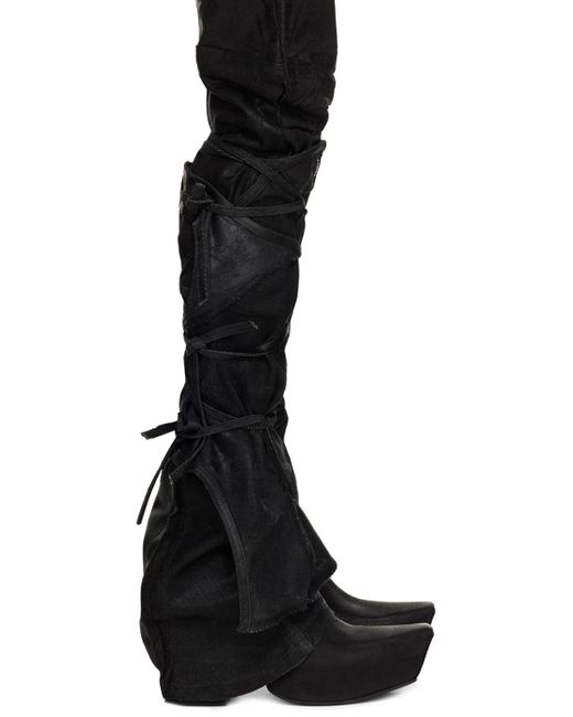 OTTOLINGER Laceup Leg Warmers in Black Lyst Canada