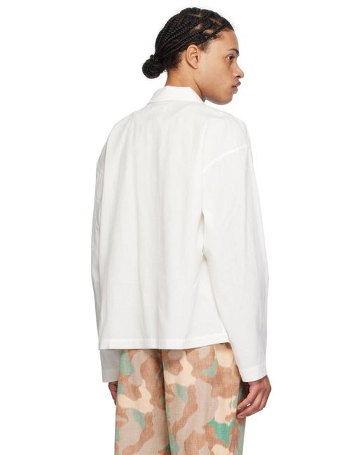 Chemise de pyjama blanc cassé YMC pour homme en coloris White