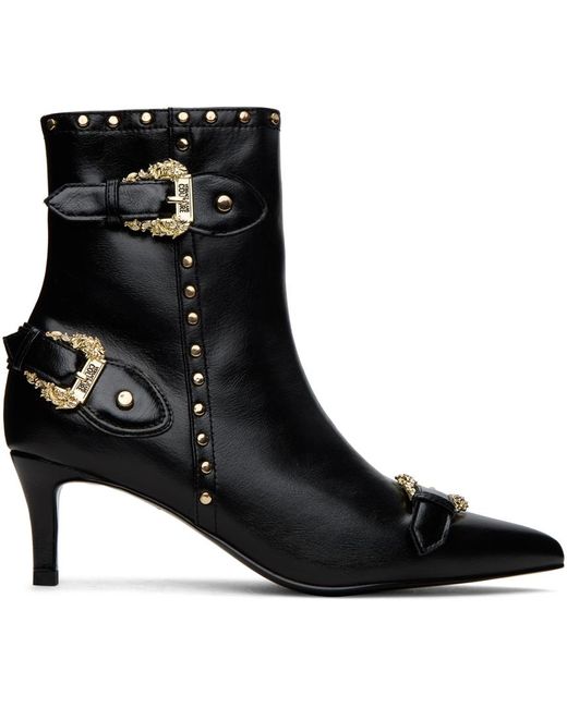 Versace Ssense Exclusive Black Stud Ankle Boots