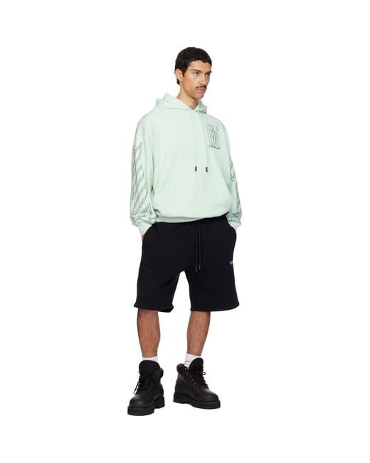 Off-White c/o Virgil Abloh Green Big Double Arrow Skate Hoodie for men