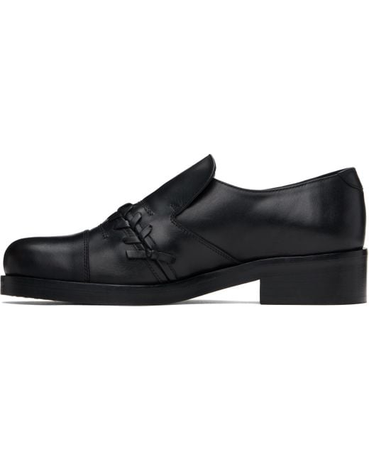 STEFAN COOKE Black Leather Slip-On Loafers for men