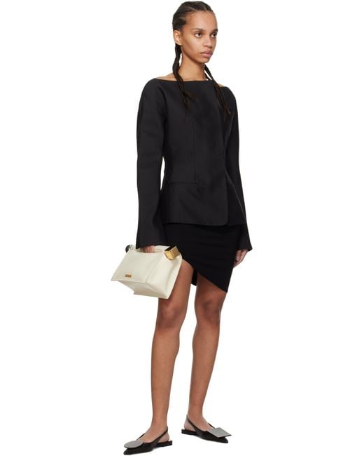 Jacquemus Black Off- 'The Rond Carré' Clutch