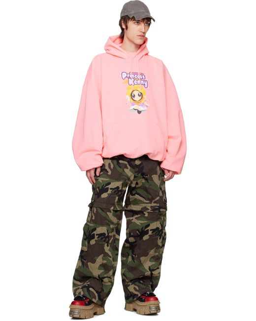 Vetements Pink 'Princess Kenny' Cropped Boxy Hoodie for men