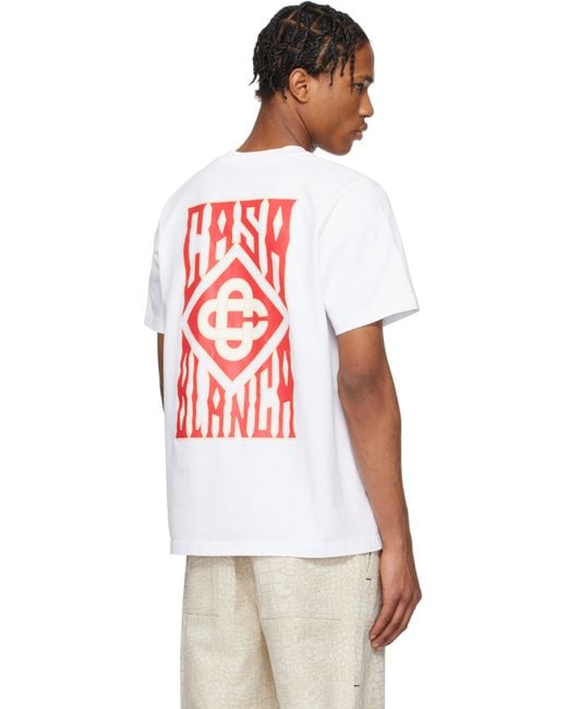 Casablanca White Gothic Logo T-Shirt for men