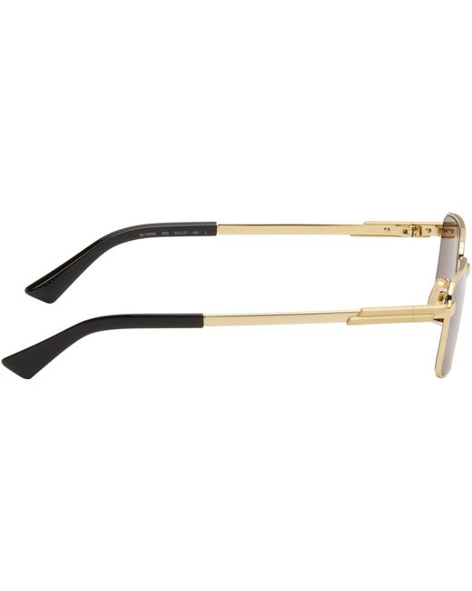 Bottega Veneta Black Classic Rectangular Sunglasses