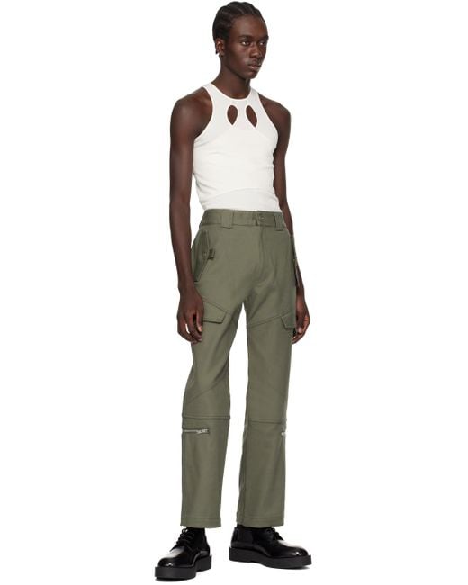 Dion Lee Green Tactical Cargo Pants for men