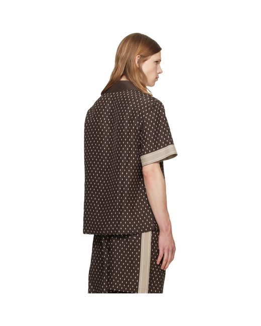Ferragamo Brown Habotai Silk Shirt for men