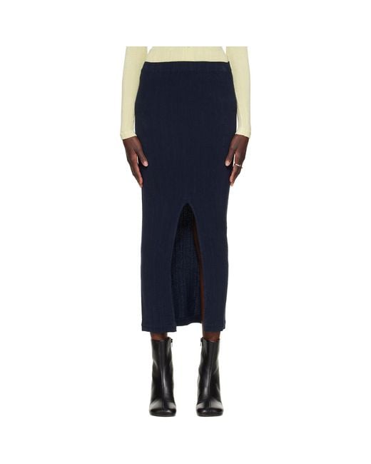 Issey Miyake Blue Rill Midi Skirt