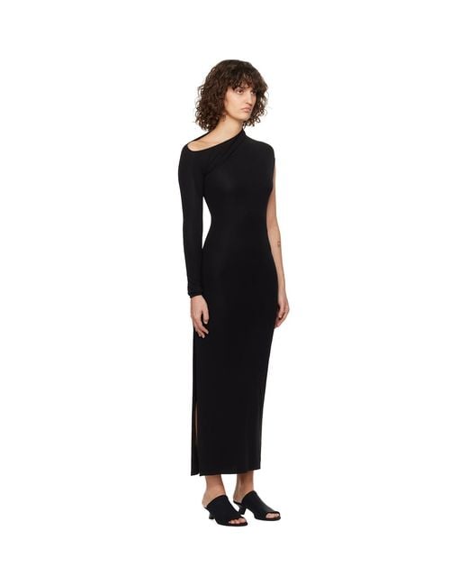 Courreges Black Asymmetric Maxi Dress