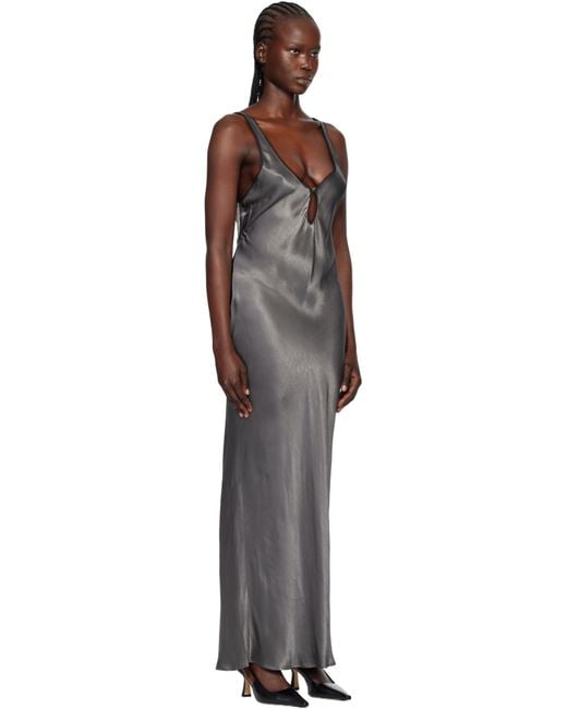 Bec & Bridge Black Gunmetal Celestial Keyhole Maxi Dress