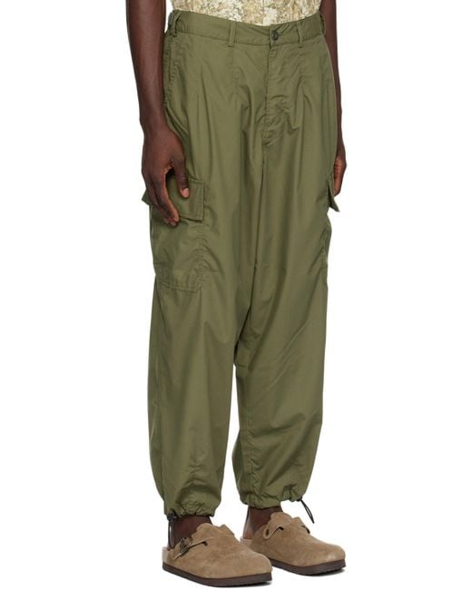 Universal Works Green Loose Cargo Pants for men