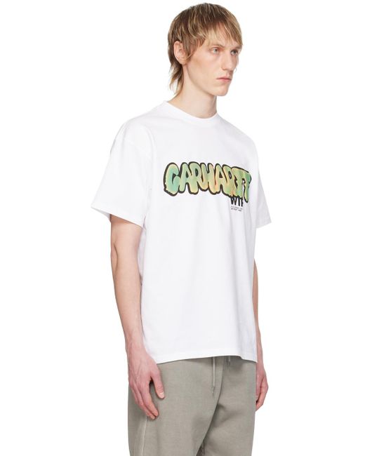 T-shirt blanc à logo modifié Carhartt pour homme en coloris White