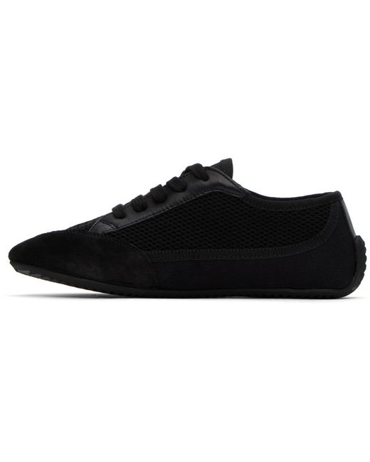 The Row Black Bonnie Low Top Lace Up Sneakers