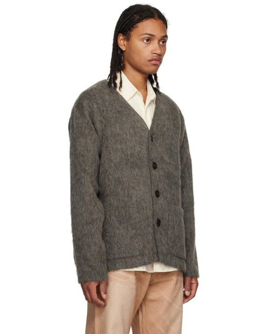 Our Legacy Black Gray Button Cardigan for men