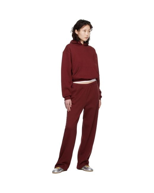 Skims Red Burgundy Cotton Fleece Classic Hoodie