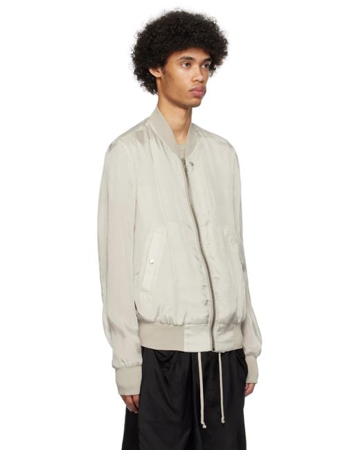 Rick Owens Black Off-white Flight Bomber Jacket for men