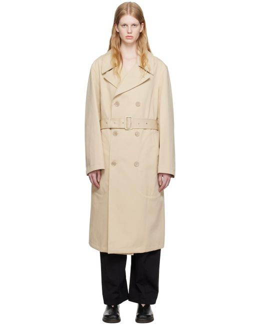 Lemaire Black Beige Military Trench Coat