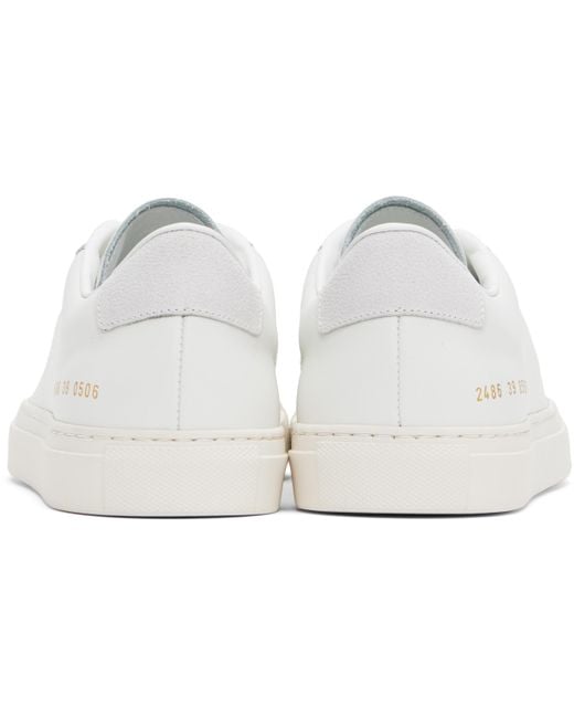 メンズ Common Projects ホワイト Tennis Classic スニーカー Black