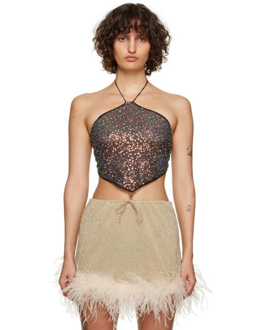 Oseree Multicolor Black Netquins Camisole