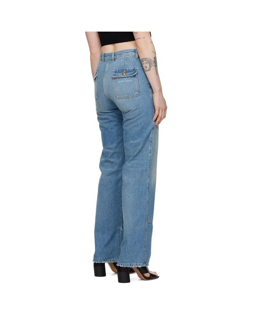 Palm Angels Blue Faded Jeans