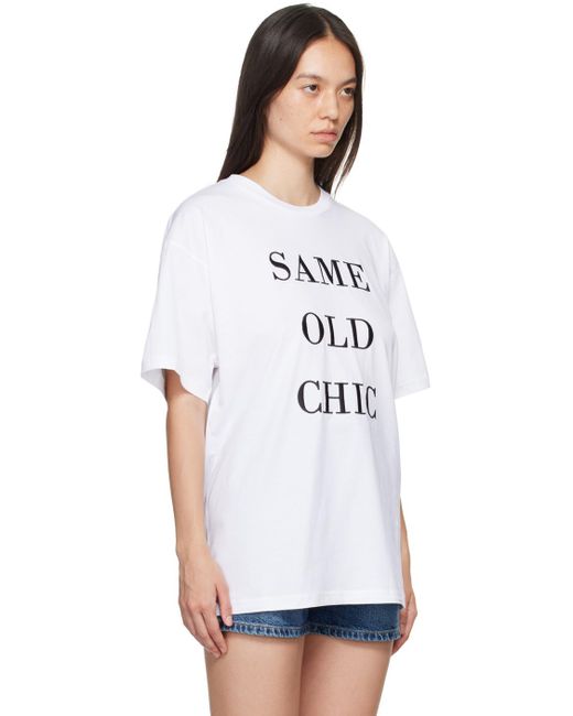 Moschino White 'Same Old Chic' T-Shirt