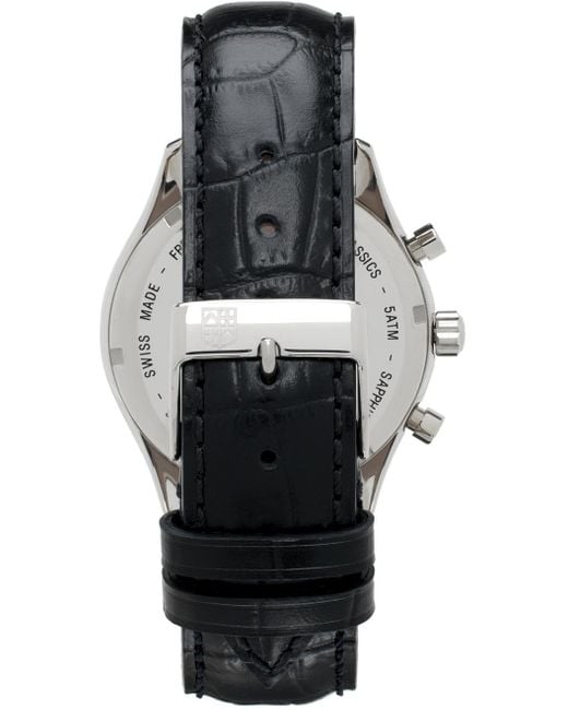 メンズ Frederique Constant Classics トリプルカレンダー クオーツ クロノグラフ腕時計 Black