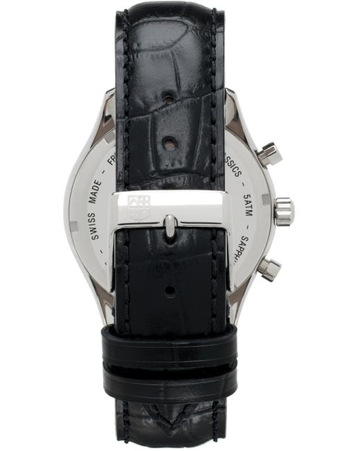 Montre noire à trois chronomètre et quantième complet - classics Frederique Constant pour homme en coloris Black