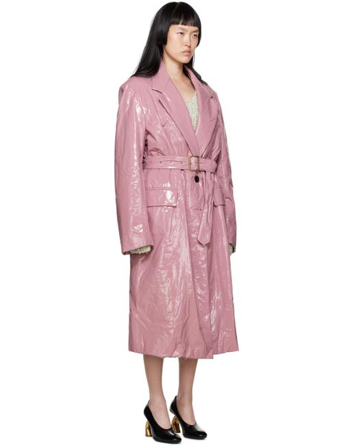 Dries Van Noten Pink Lacquered Coat