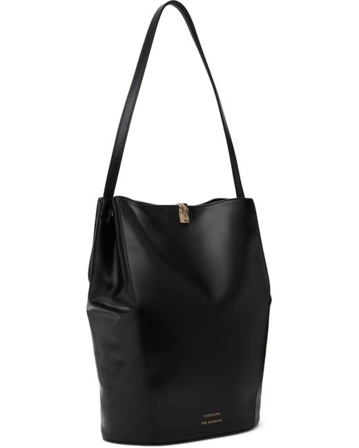 Loulou de Saison Black Daya Leather Bucket Bag