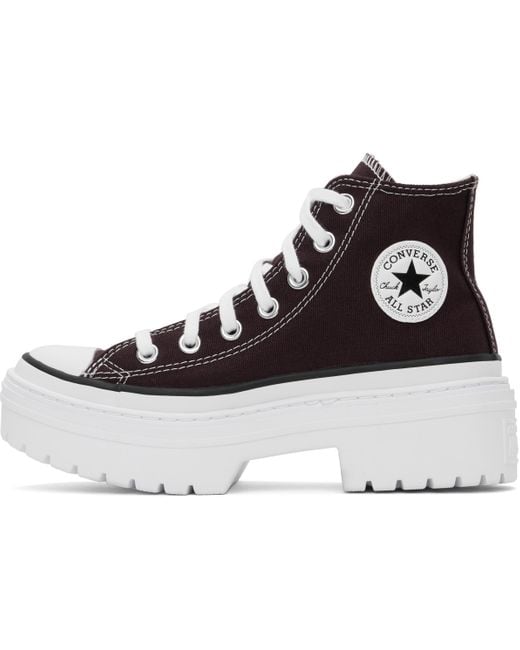 Converse Black Burgundy Chuck Taylor All Star Lugged Heel Platform Sneakers