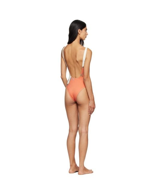 Versace Orange Printed One-Piece Swimsuit