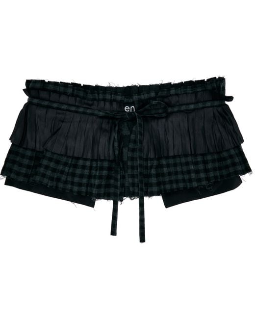 OPEN YY Black Pleats Layered Pocket Belt