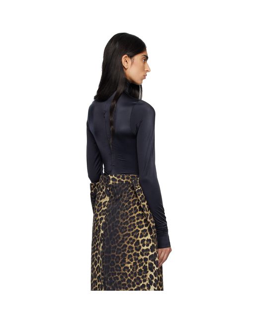 Marie Adam-Leenaerdt Black High Neck Body Zip Cover Top