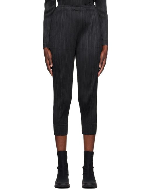 Pleats Please Issey Miyake Black Monthly Colors September Trousers