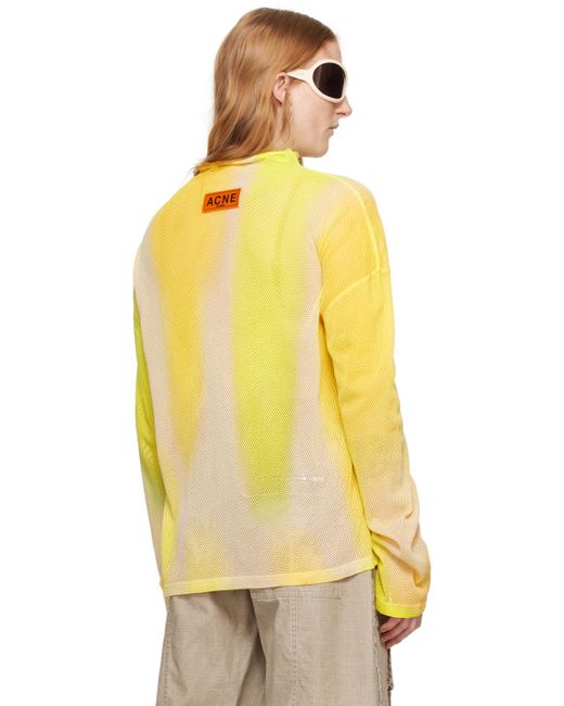 Acne Yellow Tie-dye Long Sleeve T-shirt