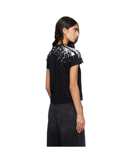 MM6 by Maison Margiela Black Cotton Jersey T-Shirt