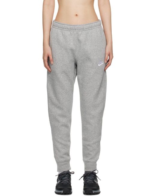 Nike Gray Embroidered Lounge Pants in Black Lyst