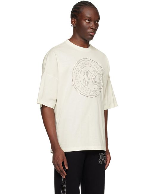 Palm Angels Off-white Milano Stud Loose T-shirt for men