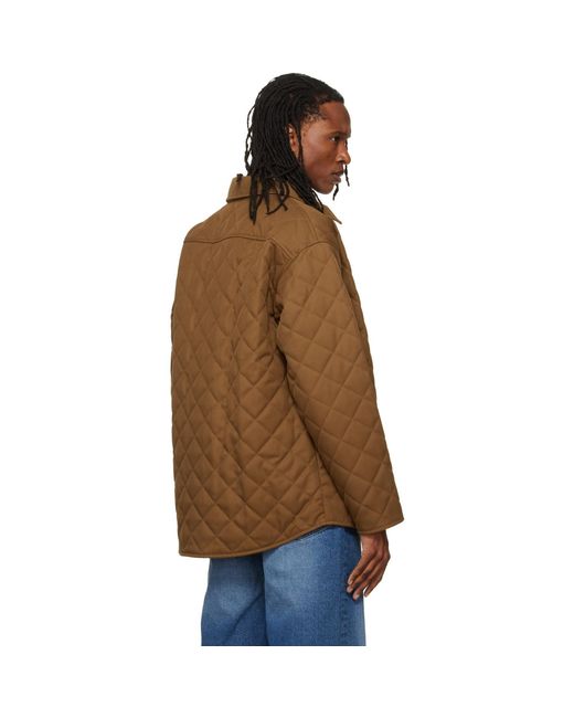 A.P.C. Brown Quilted Wool Jacket for men