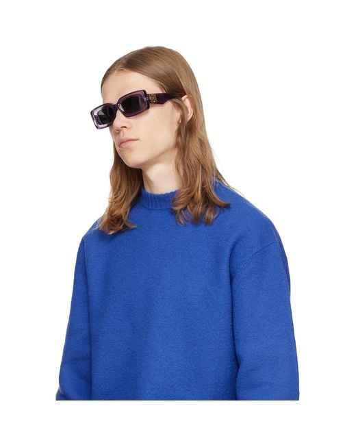 Loewe Gray Rectangular Sunglasses for men