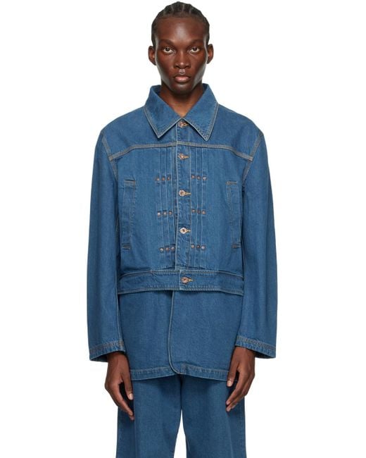 SOSHIOTSUKI Blue 'the Bdh' Denim Jacket for men