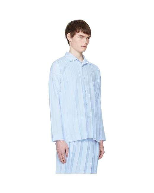 Homme Plissé Issey Miyake Blue Edge Ensemble Shirt for men