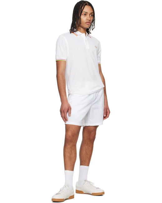 メンズ Fred Perry ホワイト On Court Twin Tipped ポロシャツ Black