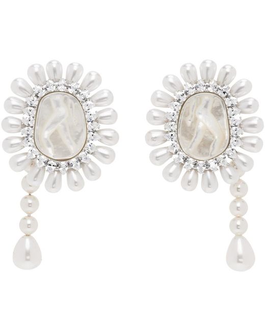 ShuShu/Tong White Silver & Maiden Pearl Tassel Earrings