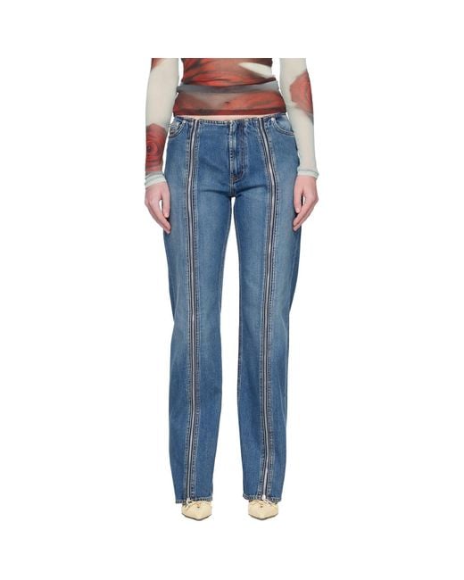 Jean Paul Gaultier Blue 'The Zipped' Jeans