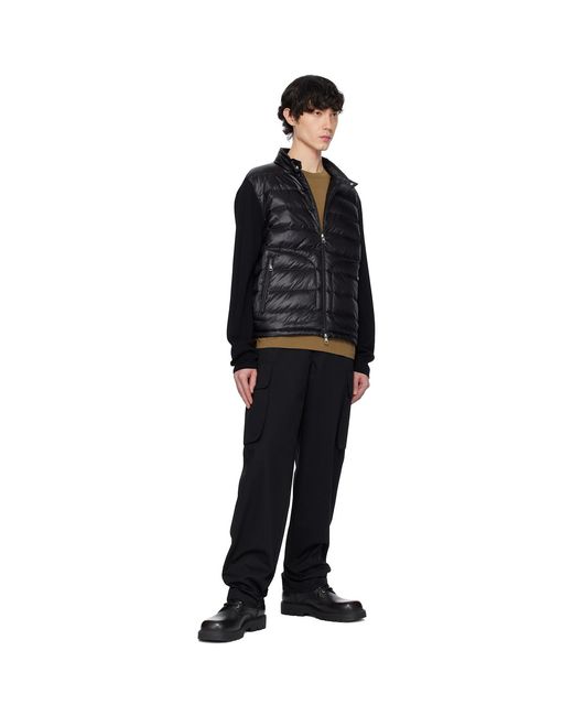 Moncler Black Padded Wool Zip-Up Down Jacket for men